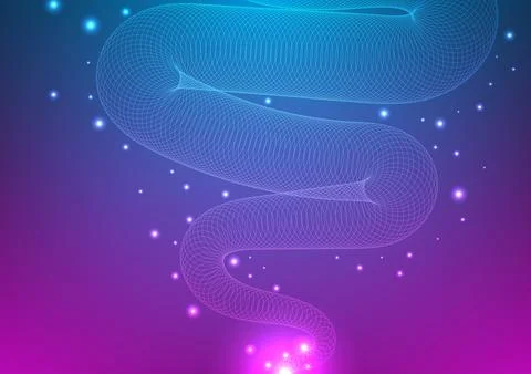 Digital technology Wavy background. Abstract wireframe light concept. Desig.. Stock Illustration