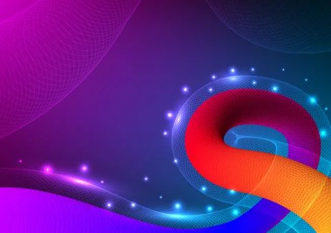 Digital technology Wavy background. Design for abstract futuristic fluid cu.. Stock Illustration