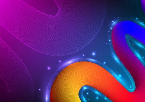 Digital technology Wavy background. Design for abstract fluid curve wave sh.. Stock Illustration
