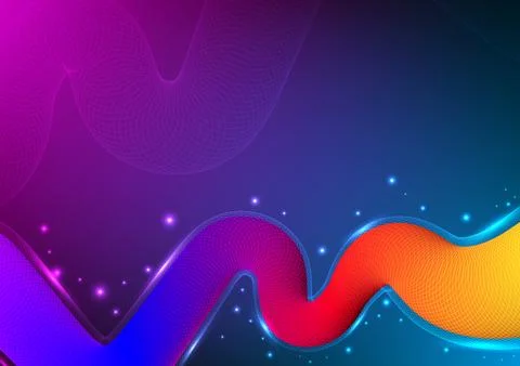 Digital technology Wavy background. Futuristic fluid gradient and wave conc.. Stock Illustration