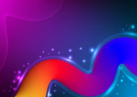 Digital technology Wavy background. Futuristic fluid gradient shape and wav.. Stock Illustration