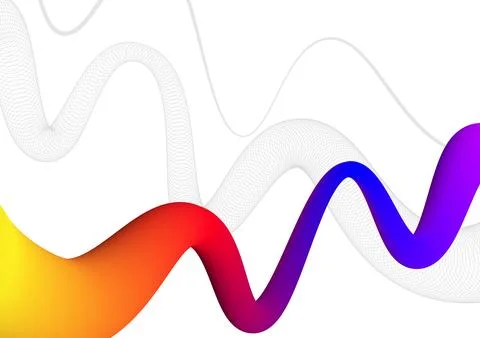 Digital technology Wavy background. Wave shape curve gradient colorful conc.. Stock Illustration