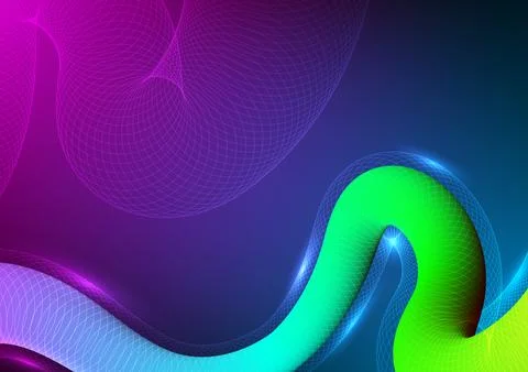 Digital technology Wavy background. Wave shape futuristic fluid gradient co.. Stock Illustration