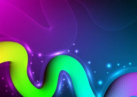 Digital technology wavy background. Wave technology wavy abstract futuristi.. Stock Illustration