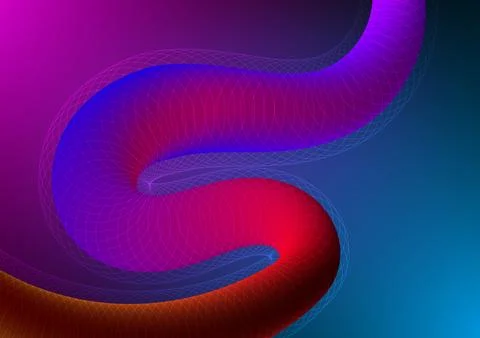 Digital technology Wavy gradient background. Abstract gradient wireframe co.. Stock Illustration