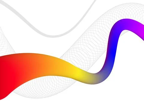 Digital technology Wavy white background. Wave shape curve wireframe techno.. Stock Illustration