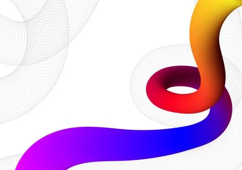 Digital technology Wavy white background. Wave wireframe colorful concept. .. Stock Illustration
