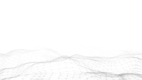 Digital technology white wave. Light cyberspace with motion dots and lines. Stock-Footage 262236984