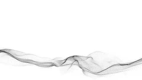 Digital technology white wave. Light cyberspace with motion dots. Big data. Stock-Footage 297958889