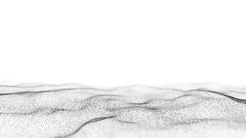 Digital technology white wave. Light cyberspace with motion dots. Big data. Stock-Footage 297958903