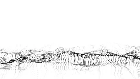 Digital technology white wave. Light cyberspace with motion dots. Video stock 314111736