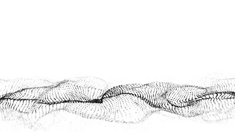 Digital technology white wave. Light cyberspace with motion dots. Stock-Footage 314111747