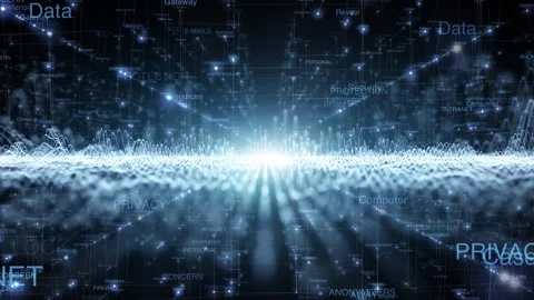 Digital technology word cloud network loop motion background Stock Footage 345055843