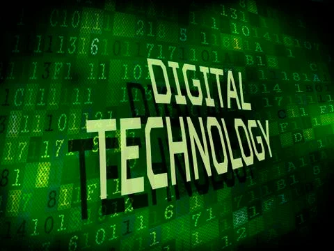 Digital technology words isolated on digital background イラスト素材