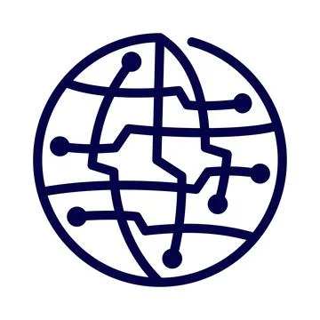 Digital technology world logo Icon Illustration Brand Identity Illustrazione stock