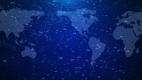 Digital Technology World Map Animation. ... | Stock Video | Pond5