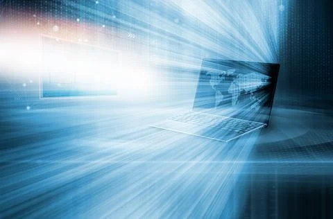 A Digital technology world, programing and Internet software expanding concep イラスト素材