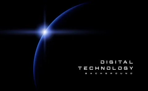 Digital technology worldwide global network internet connection blue background Stock Illustration