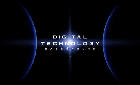 Digital technology worldwide global network internet connection blue background Stock Illustration