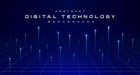 Digital technology worldwide global network internet connection blue background Stock Illustration