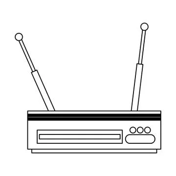 Digital television decoder black and white 스톡 일러스트