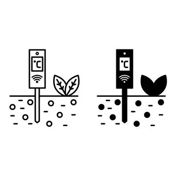 Digital Temperature Probe Icon. Stock Illustration