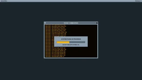 Digital Terminal Executes a System Purge Command Rapidly Deleting Files wit.. Видео 347348524