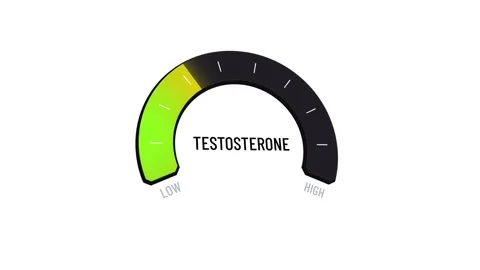 Digital testosterone level display, indicator moving from low to high, male h Stock Footage 316827395