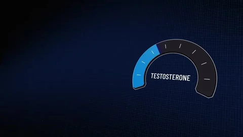 Digital testosterone level gauge indicator fluctuating showing androgenic hor Stock Footage 329582247