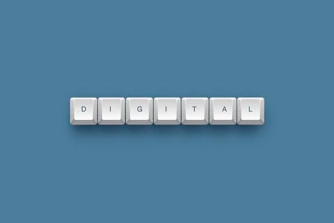 Digital text on a 3d keyboard button with shadow concept series 库存插图