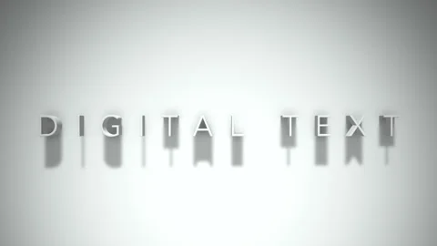 Digital text 3D title animation white text on a white background Stock Footage 299750209