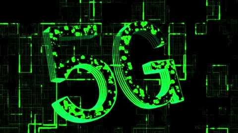 Digital text animation 5G Stock Footage 298773161