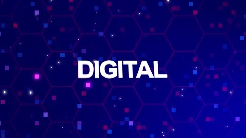 Digital text animation with background Video stock 260209666