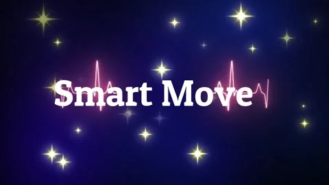 Digital text animation with glowing stars and heartbeat line on dark background Video stock 338382164