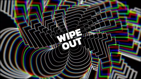Digital text animation wipe out transition effect on dark background motion 動画素材 337662452