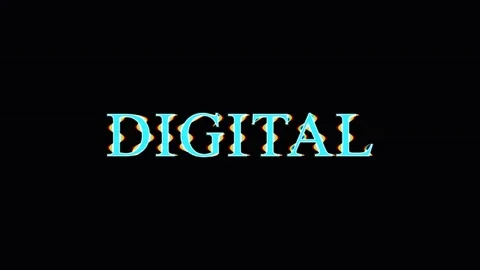 Digital text flickering with glitch effect on black background seamless loo.. Stock Footage 344032220