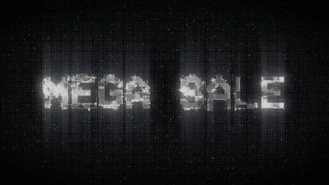 Digital text of glitch vhs effect over mega sale text Stock Illustration