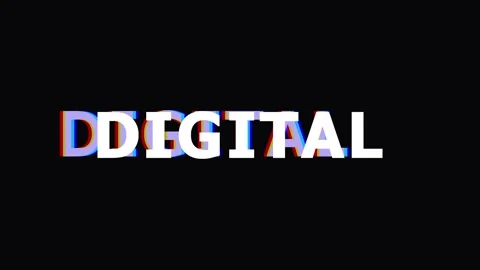 Digital Text Glitching with Datamosh Effect in Dark Studio Lighting Stock Footage 344035460