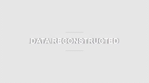 Digital text reading data reconstruction on transparent background Stock Footage 346196636