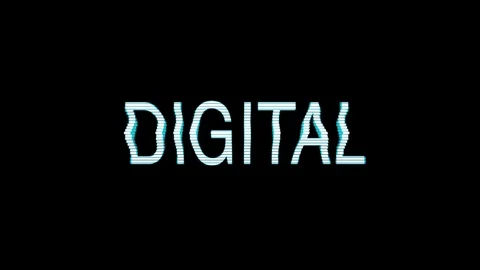 DIGITAL text on the RETRO VHS TV SCREEN with glitch effect. A retro VHS Screen f Stock Footage 103869562