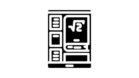 Digital textbook education platform glyph icon animation Stock Footage 326731820
