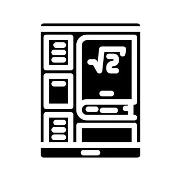 Digital textbook education platform glyph icon vector illustration Stock Illustration