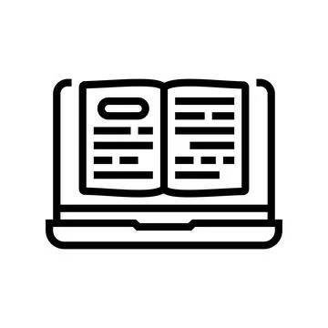 Digital textbook education platform line icon vector illustration Stock Illustration