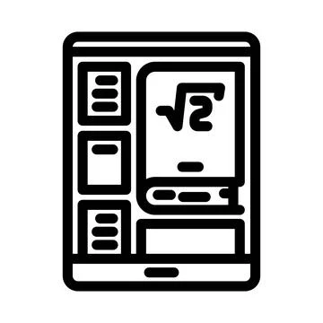 Digital textbook education platform line icon vector illustration Stock Illustration