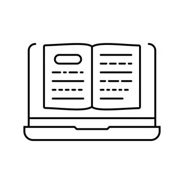 Digital textbook education platform line icon vector illustration Stock Illustration