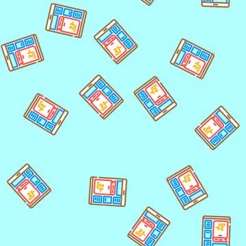 Digital textbook education platform vector seamless pattern Stock Illustration