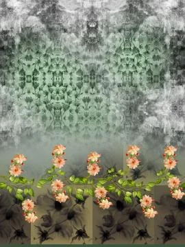 DIGITAL TEXTILE DESIGN AND DESIGN PATTERN Stock Illustration
