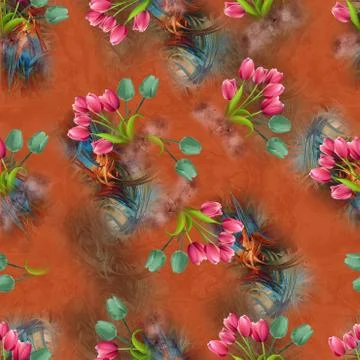DIGITAL TEXTILE DESIGN AND DESIGN PATTERN Stock Illustration