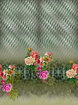 DIGITAL TEXTILE DESIGN AND DESIGN PATTERN Stock Illustration