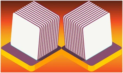 Digital textile design of big boxes on abstract background Stock Illustration